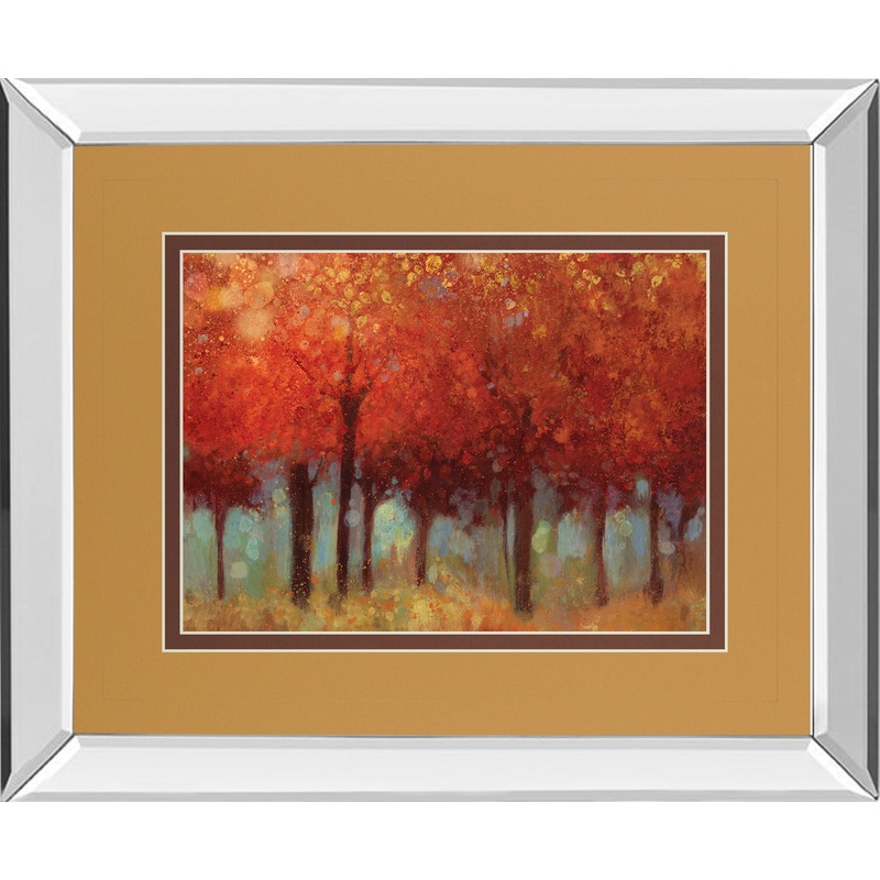 Red Forest By Asia Jensen – Mirror Framed Print Wall Art – Red