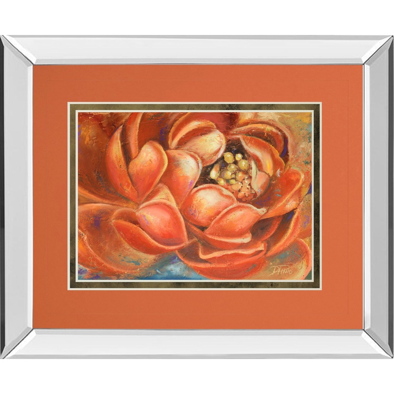Red Lotus I By Patricia Pinto – Mirror Framed Print Wall Art – Red