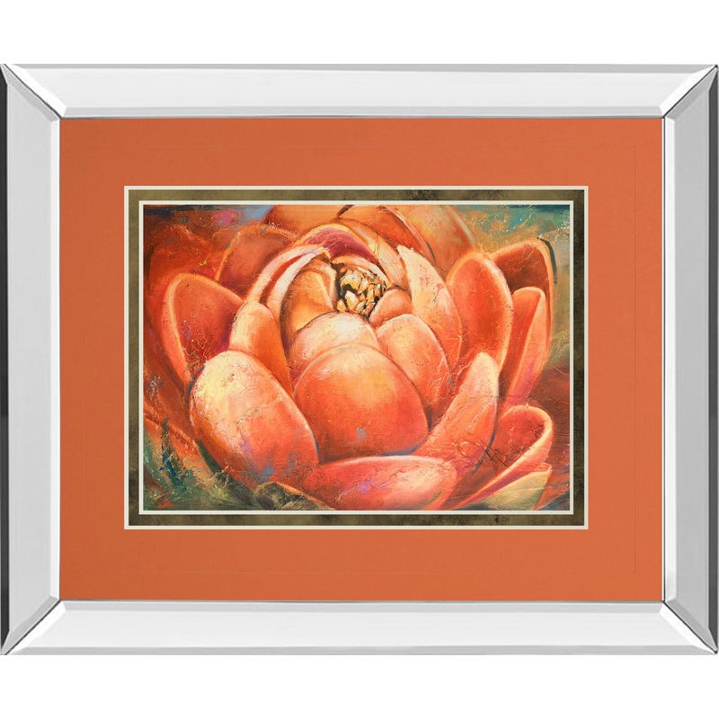 Red Lotus Il By Patricia Pinto – Mirror Framed Print Wall Art – Red