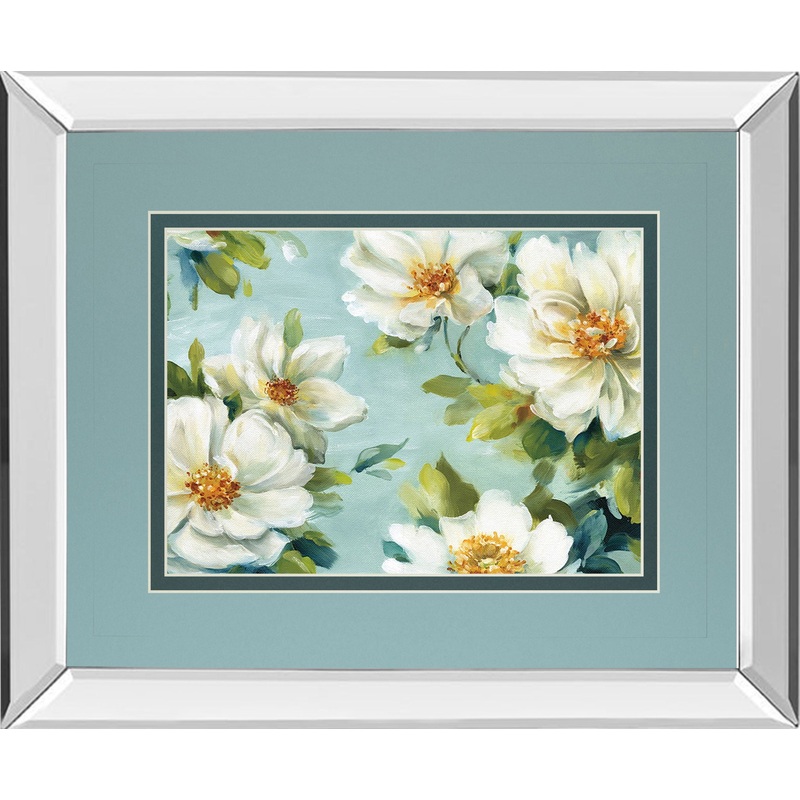 Reflections I Crop By Lisa Audit – Mirror Framed Print Wall Art – Blue