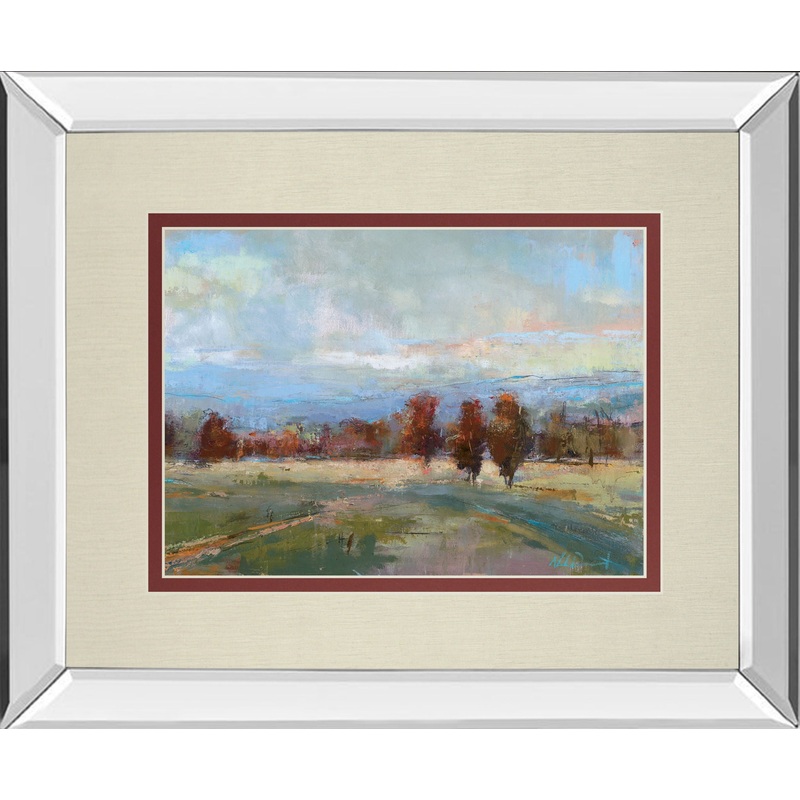 River Run By Louis Bourne – Mirror Framed Print Wall Art – Dark Brown