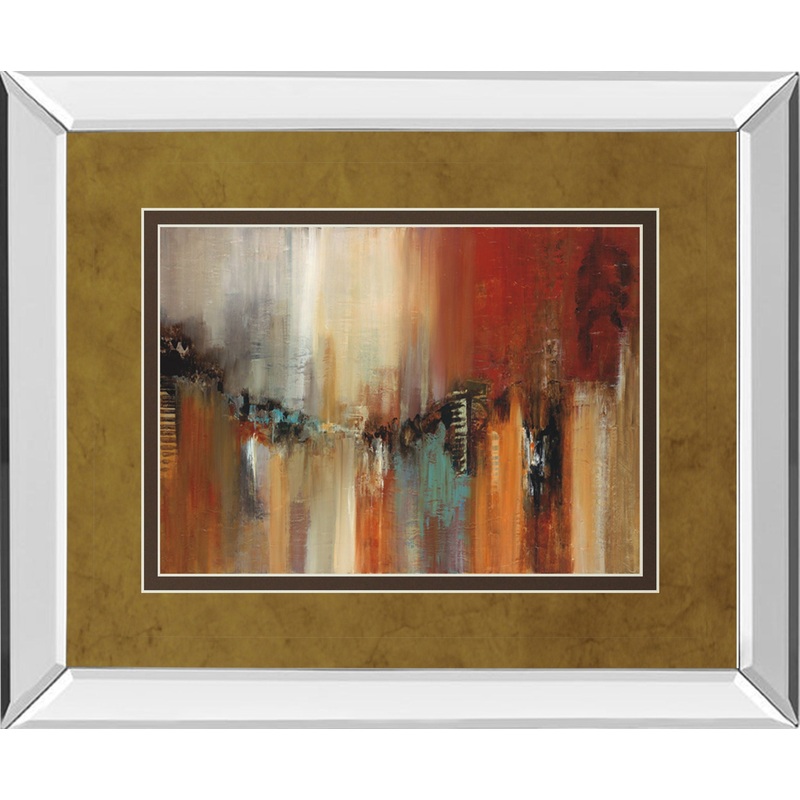 Skyline By Cat Tesla – Mirror Framed Print Wall Art – Red