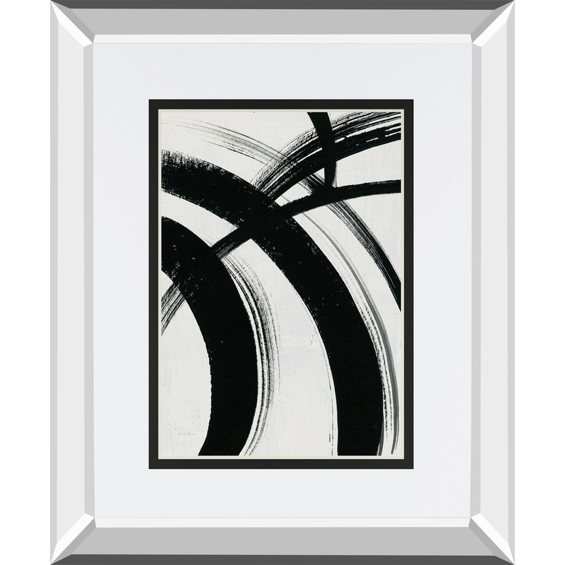 Spontaneous I By Farida Zaman Mirrored Frame – Black