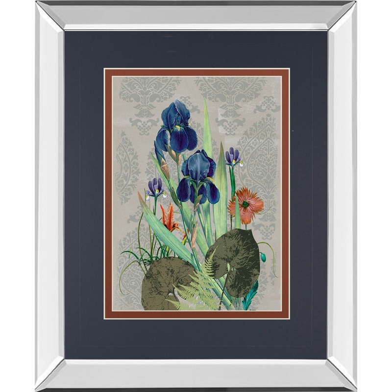 Summer Flowers I By Ken Hurd – Mirror Framed Print Wall Art – Blue