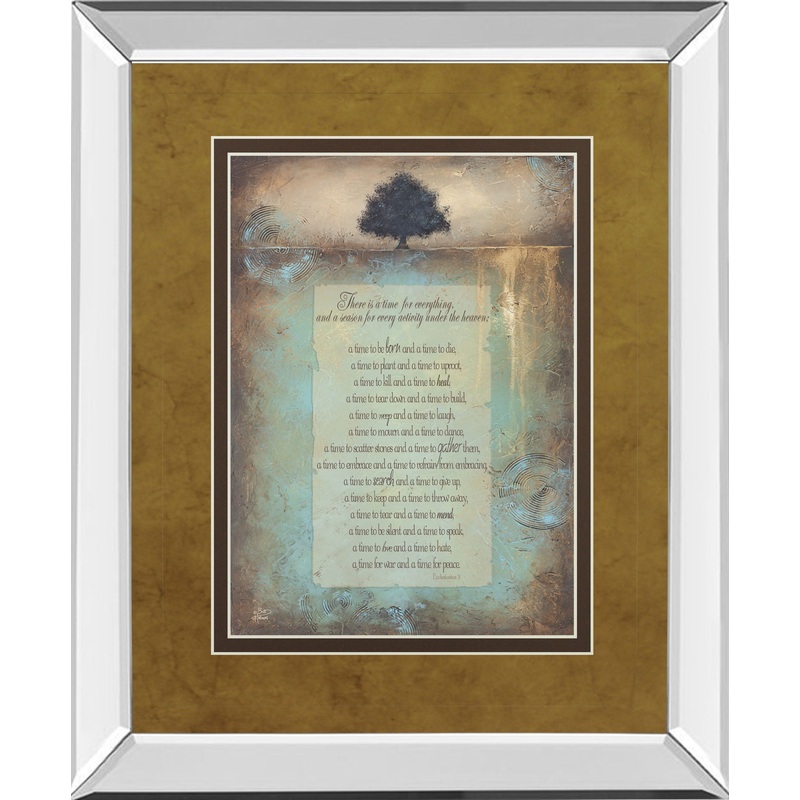Time For Everything By Brit Hallowell – Mirror Framed Print Wall Art – Blue