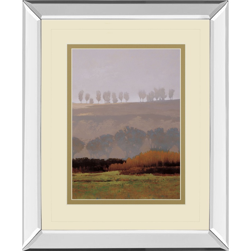 Trees Above The River By M. Bohne – Mirror Framed Print Wall Art – Dark Brown