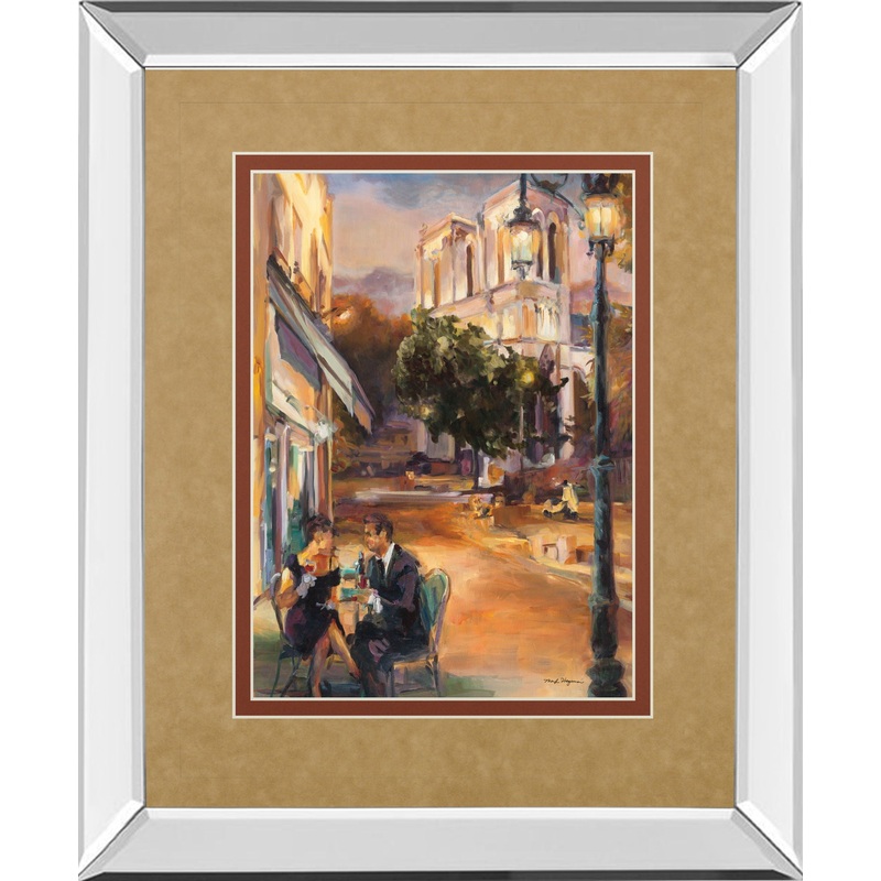 Twilight Time In Paris By Marilyn Hageman – Mirror Framed Print Wall Art – Gold