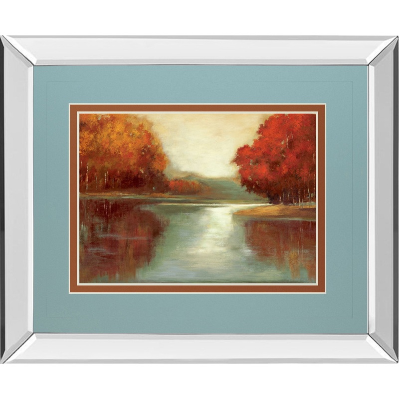 Vanilla Sky By Asia Jensen – Mirror Framed Print Wall Art – Red