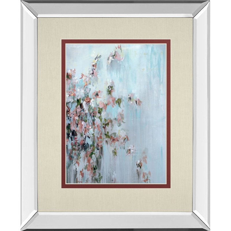 Wilting Away By Macy Cole – Mirror Framed Print Wall Art – Blue