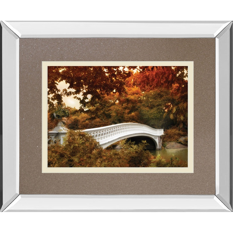Bow Bridge By Tom Reeves – Mirror Framed Print Wall Art – White