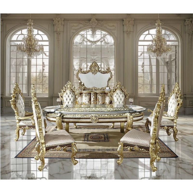 Desiderius – Dining Table – Antique Gold & Hand-Painted Brown