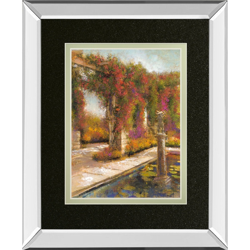 English Garden I By Patrick – Mirror Framed Print Wall Art – Green