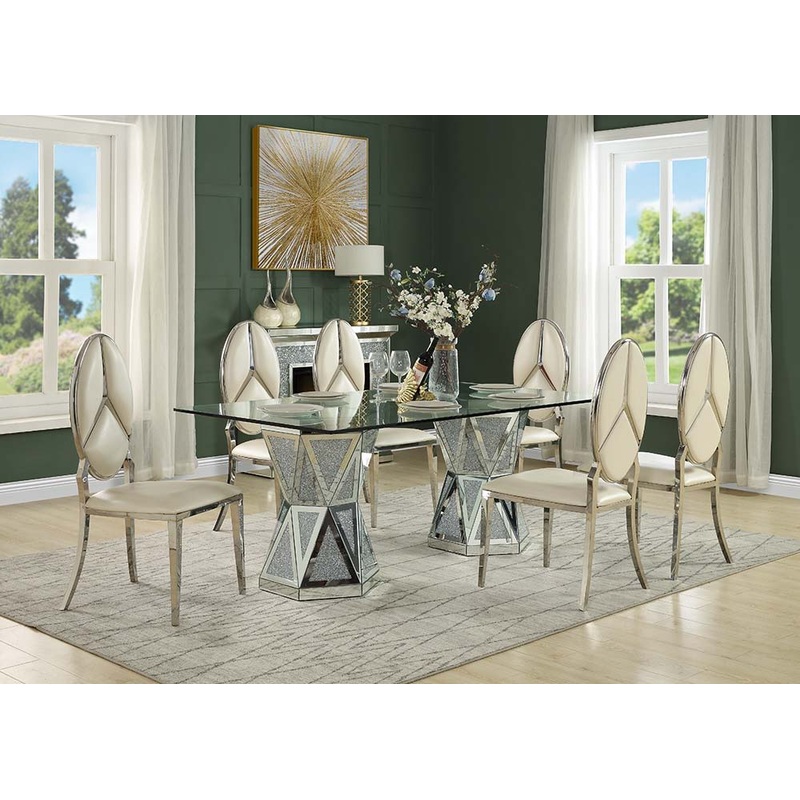 Noralie – Dining Table – Mirrored – Glass