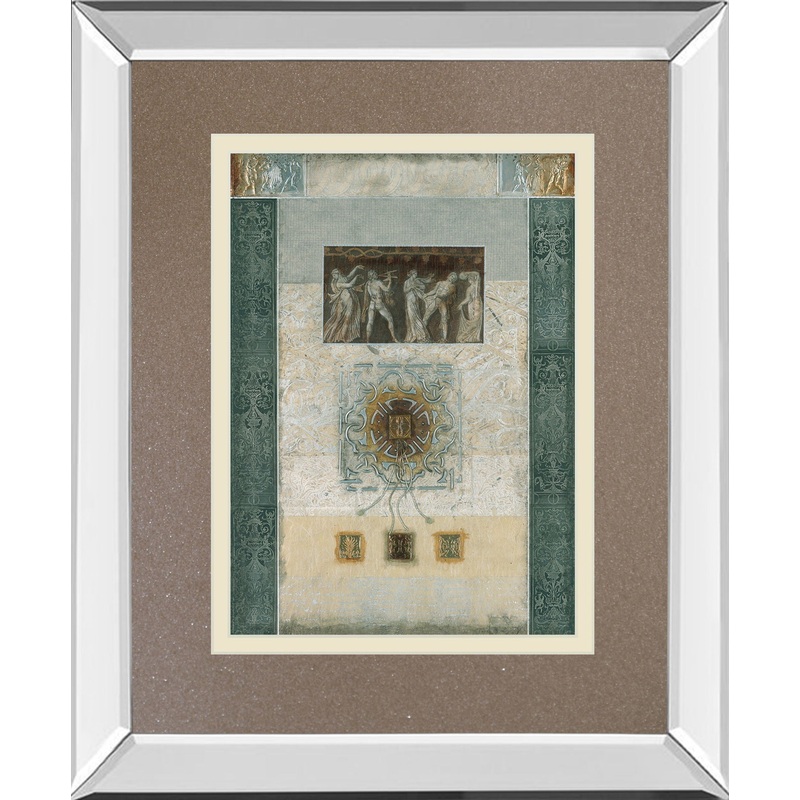 Romanesque Il By Douglas – Mirror Framed Print Wall Art – Green