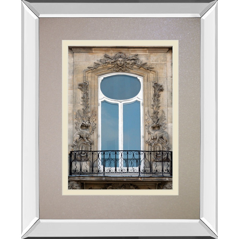 Rue De Paris IIl By Tony Koukos – Mirror Framed Print Wall Art – Beige