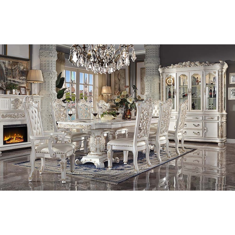 Vendom – Dining Table – Antique Pearl Finish – 31″