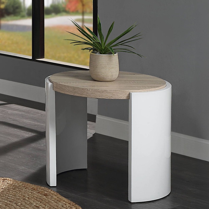 Zoma – End Table – Oak & White High