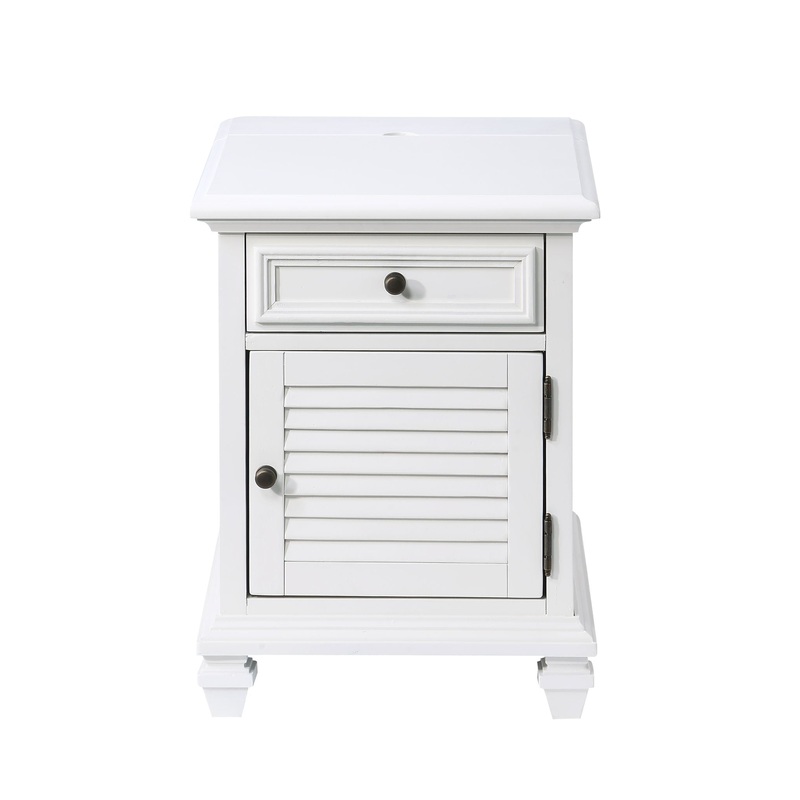 Charlestown – Storage End With USB – White