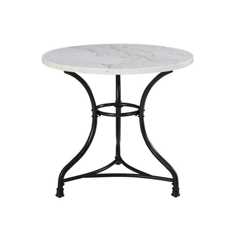 Claire – White Marble Top Round – White