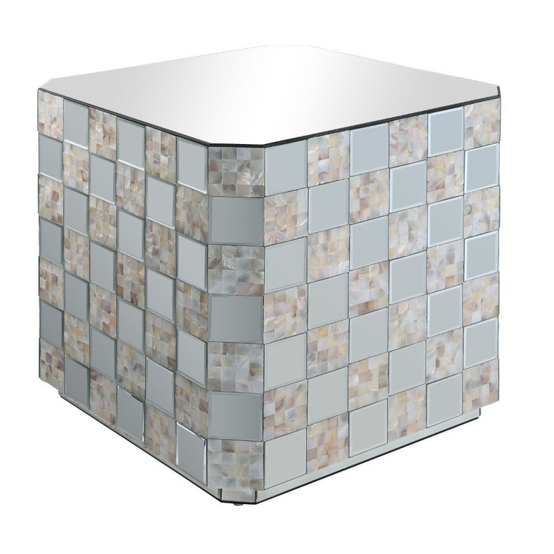Nasa – End Table – Mirrored & Mother Of Pearl