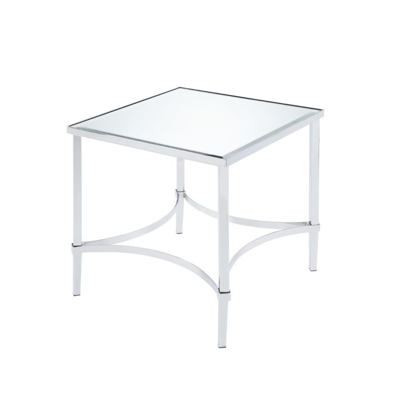 Petunia – End Table – Chrome & Mirror