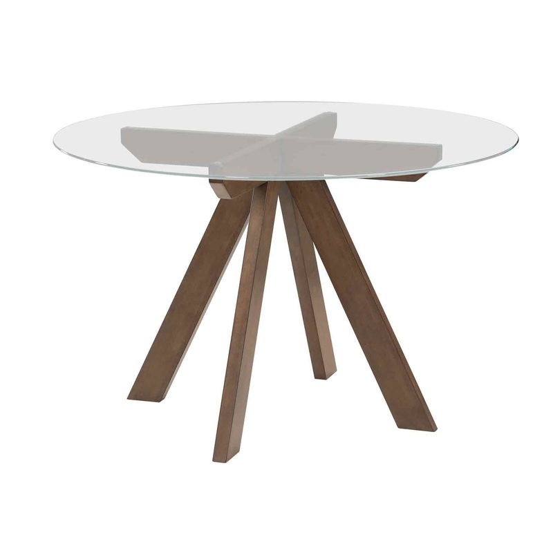 Wade – Table Round Glass Top – Dark Brown