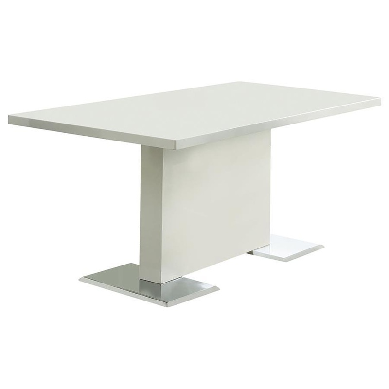 Anges – Rectangular Dining Table – White High Gloss
