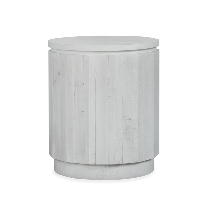 Claudette – Round Accent End Table – Alabaster