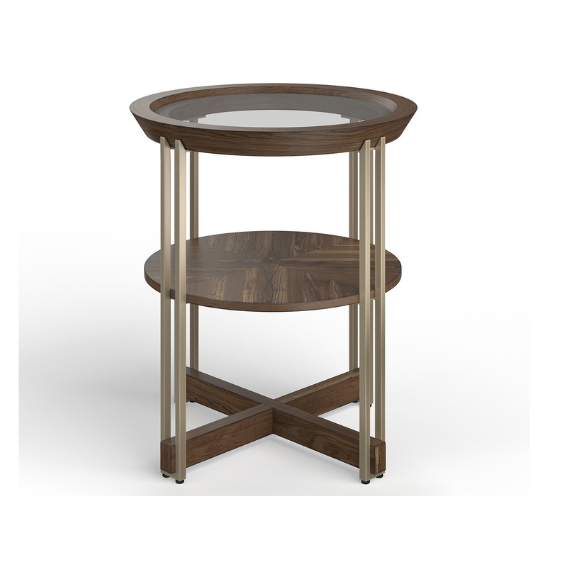 Elora – Round End Table – Walnut