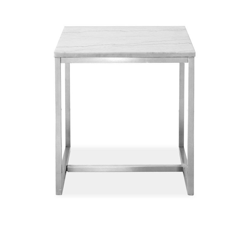 Esme – Rectangular End Table – White