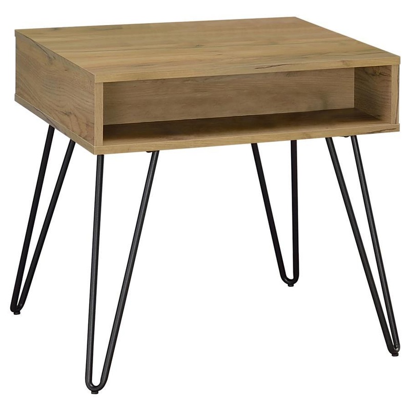 Fanning – Engineered Wood Side End Table – Golden Oak
