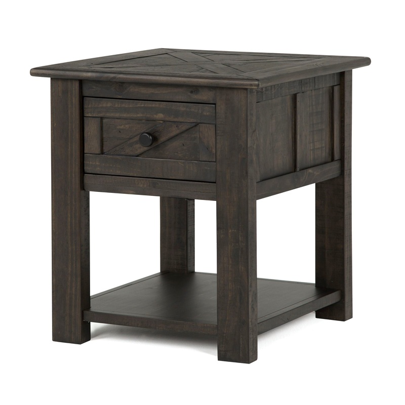 Garrett – Rectangular End Table – Weathered Charcoal