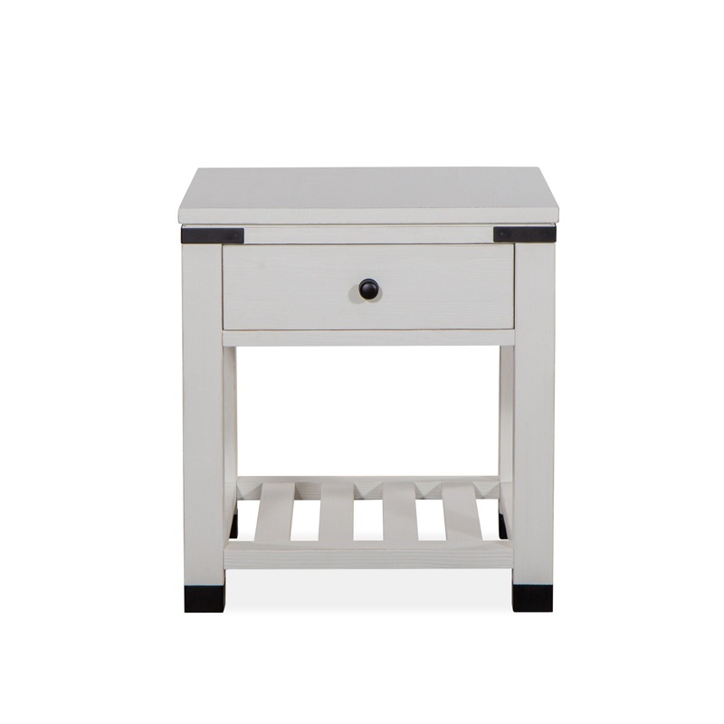 Harper Springs – Shelf End Table – Silo White