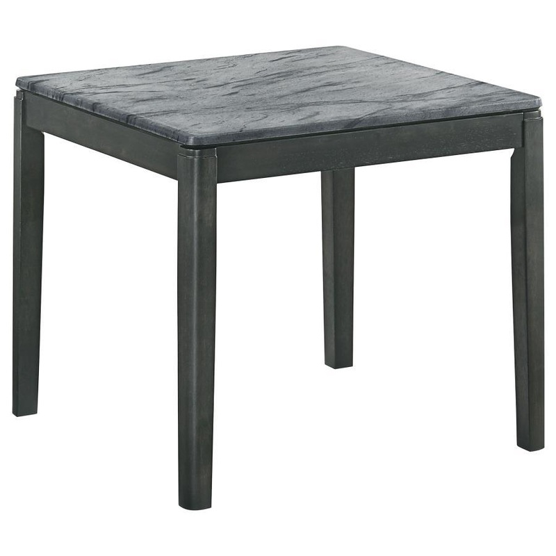 Mozzi – Square Faux Marble Side End Table – Gray And Black