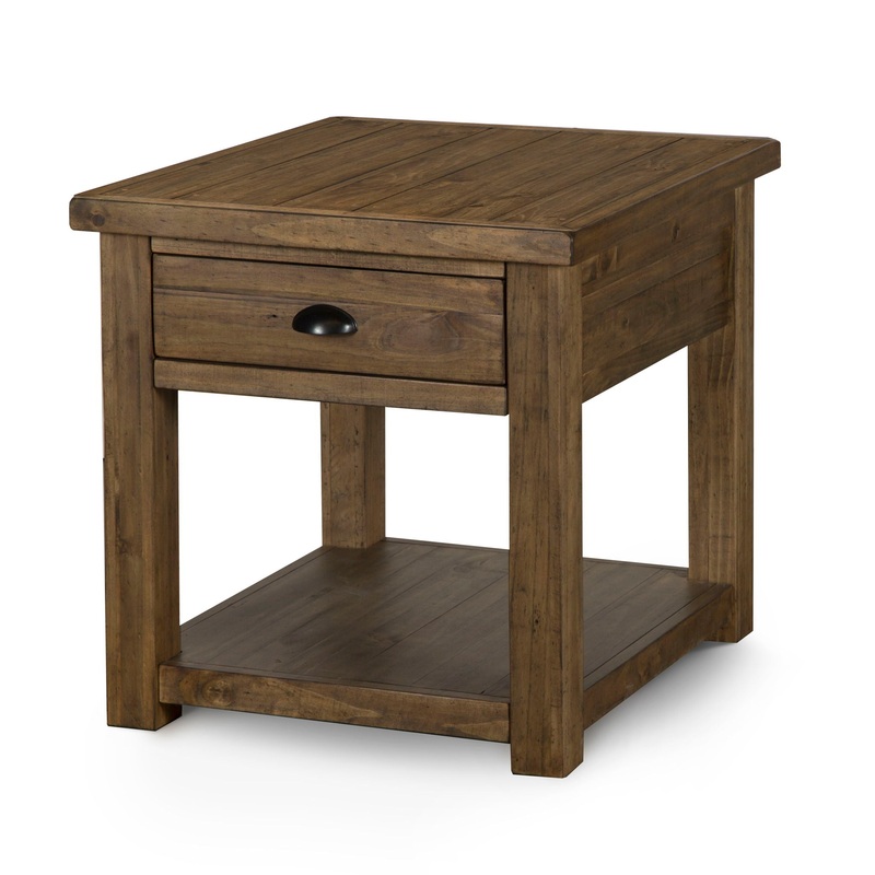 Stratton – Rectangular End Table – Warm Nutmeg