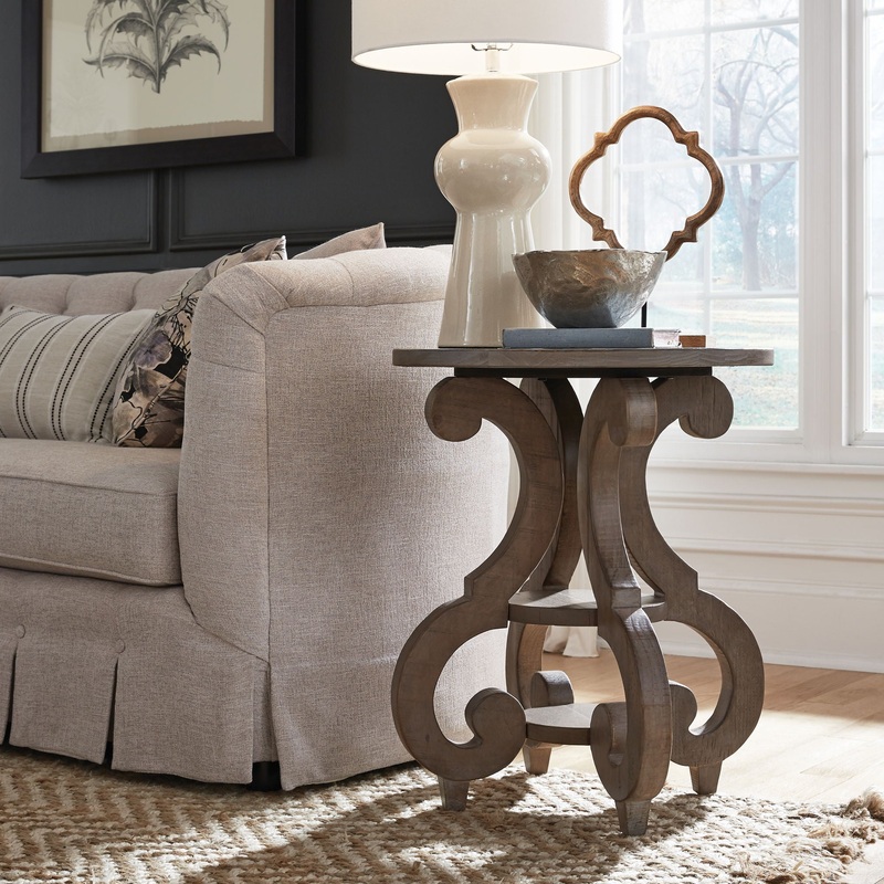 Tinley Park – Round Accent End Table – Dove Tail Grey