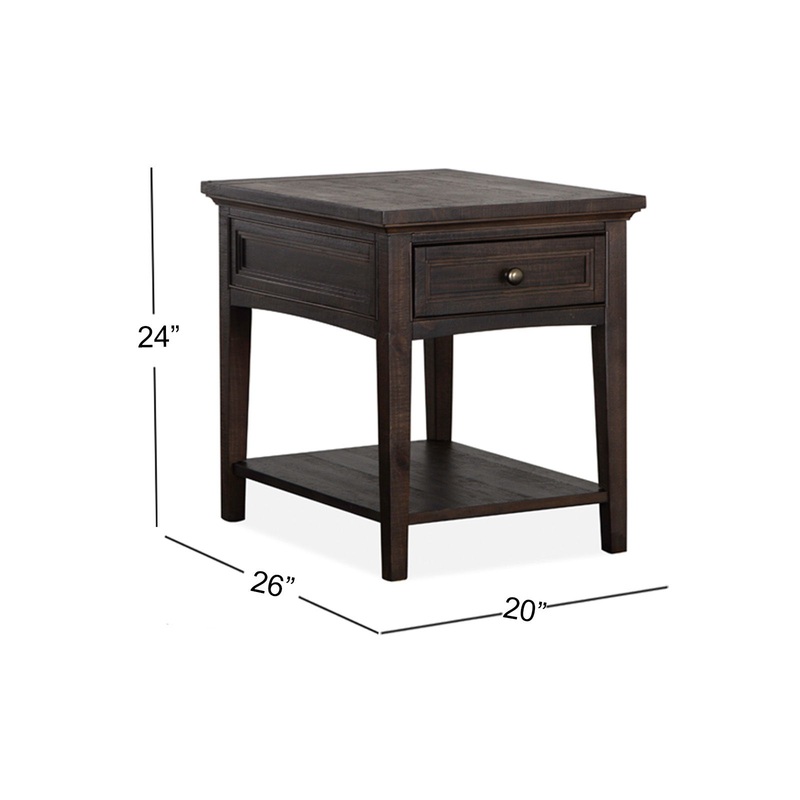 Westley Falls – Rectangular End Table – Graphite